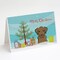 Caroline&#x27;s Treasures   BB1606GCA7P Christmas Tree and Chocolate Labrador Greeting Cards and Envelopes Pack of 8, 7 x 5, multicolor